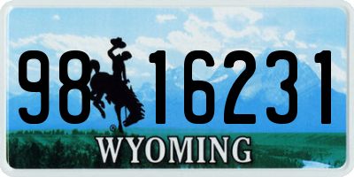 WY license plate 9816231