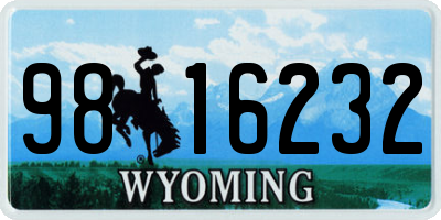 WY license plate 9816232
