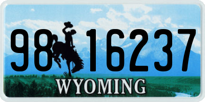 WY license plate 9816237