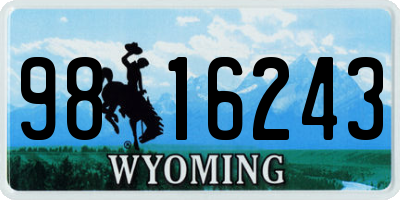 WY license plate 9816243