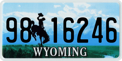 WY license plate 9816246