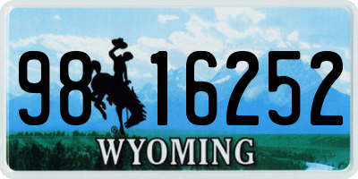WY license plate 9816252