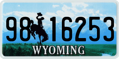 WY license plate 9816253