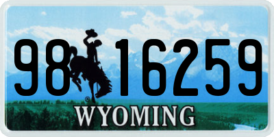 WY license plate 9816259