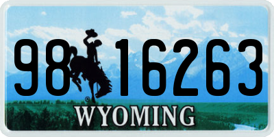 WY license plate 9816263