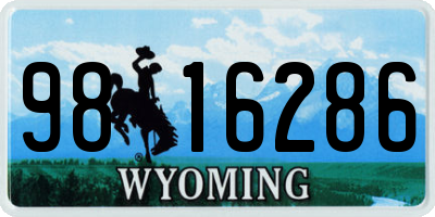 WY license plate 9816286