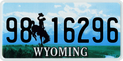 WY license plate 9816296