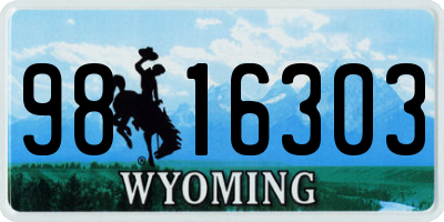 WY license plate 9816303