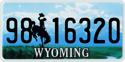 WY license plate 9816320