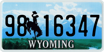 WY license plate 9816347