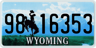 WY license plate 9816353