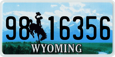 WY license plate 9816356