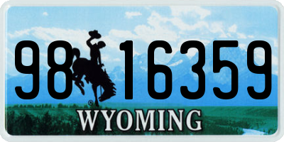 WY license plate 9816359