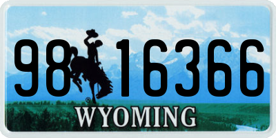 WY license plate 9816366