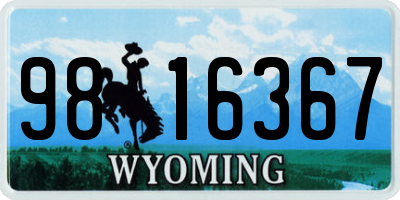 WY license plate 9816367