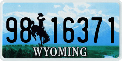 WY license plate 9816371