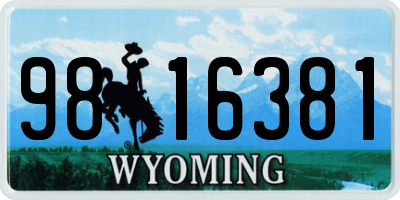 WY license plate 9816381