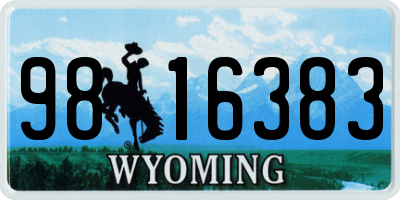 WY license plate 9816383