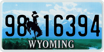 WY license plate 9816394