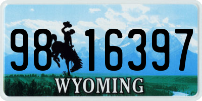 WY license plate 9816397