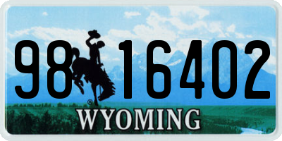 WY license plate 9816402
