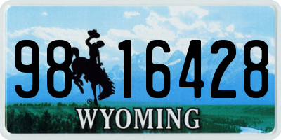 WY license plate 9816428