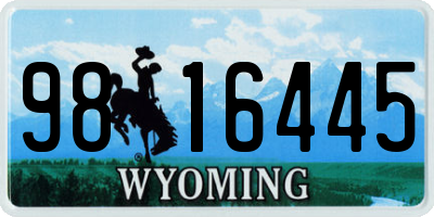 WY license plate 9816445