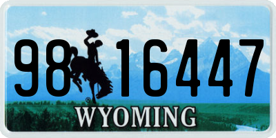 WY license plate 9816447