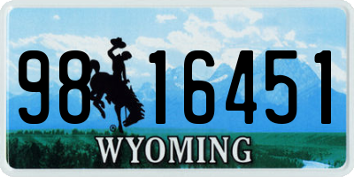 WY license plate 9816451