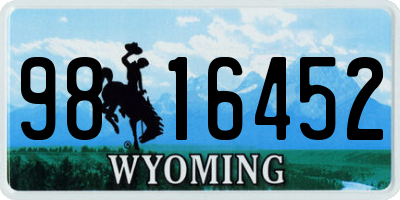 WY license plate 9816452