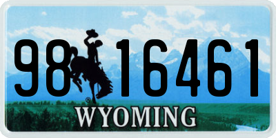 WY license plate 9816461