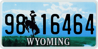 WY license plate 9816464