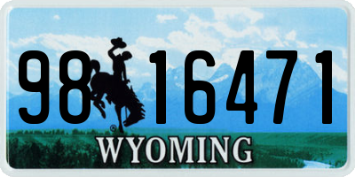WY license plate 9816471