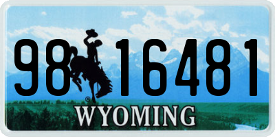 WY license plate 9816481