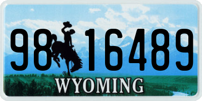 WY license plate 9816489