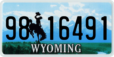 WY license plate 9816491