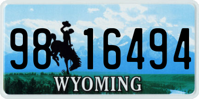WY license plate 9816494