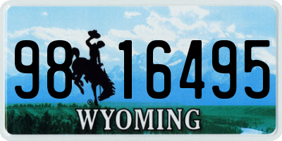 WY license plate 9816495