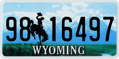 WY license plate 9816497