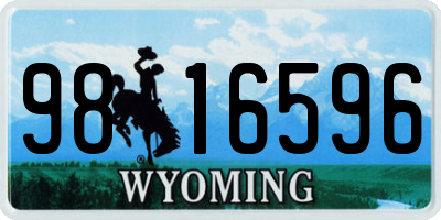 WY license plate 9816596