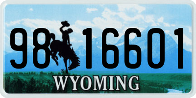 WY license plate 9816601