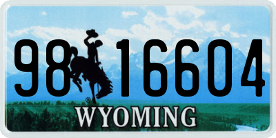 WY license plate 9816604