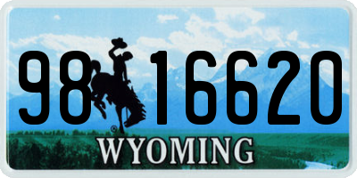 WY license plate 9816620
