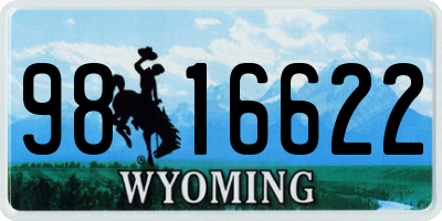 WY license plate 9816622