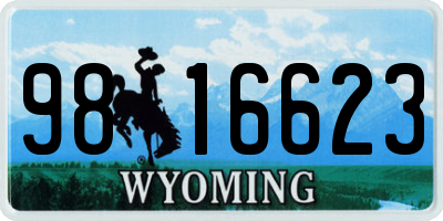 WY license plate 9816623