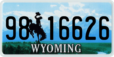WY license plate 9816626