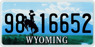 WY license plate 9816652
