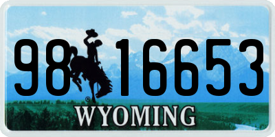 WY license plate 9816653