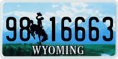 WY license plate 9816663