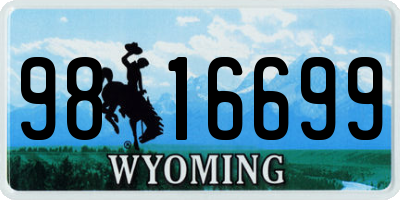 WY license plate 9816699